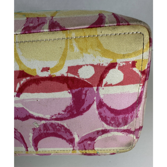 Coach Hampton Watercolor Scribble Handbag Tote Striped Shoulder Bag Purse 11756 - Picture 10 of 16